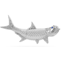  Tarpon Breaching Fish Pendant By Nautical Treasure Jewelry Sterling Silver 