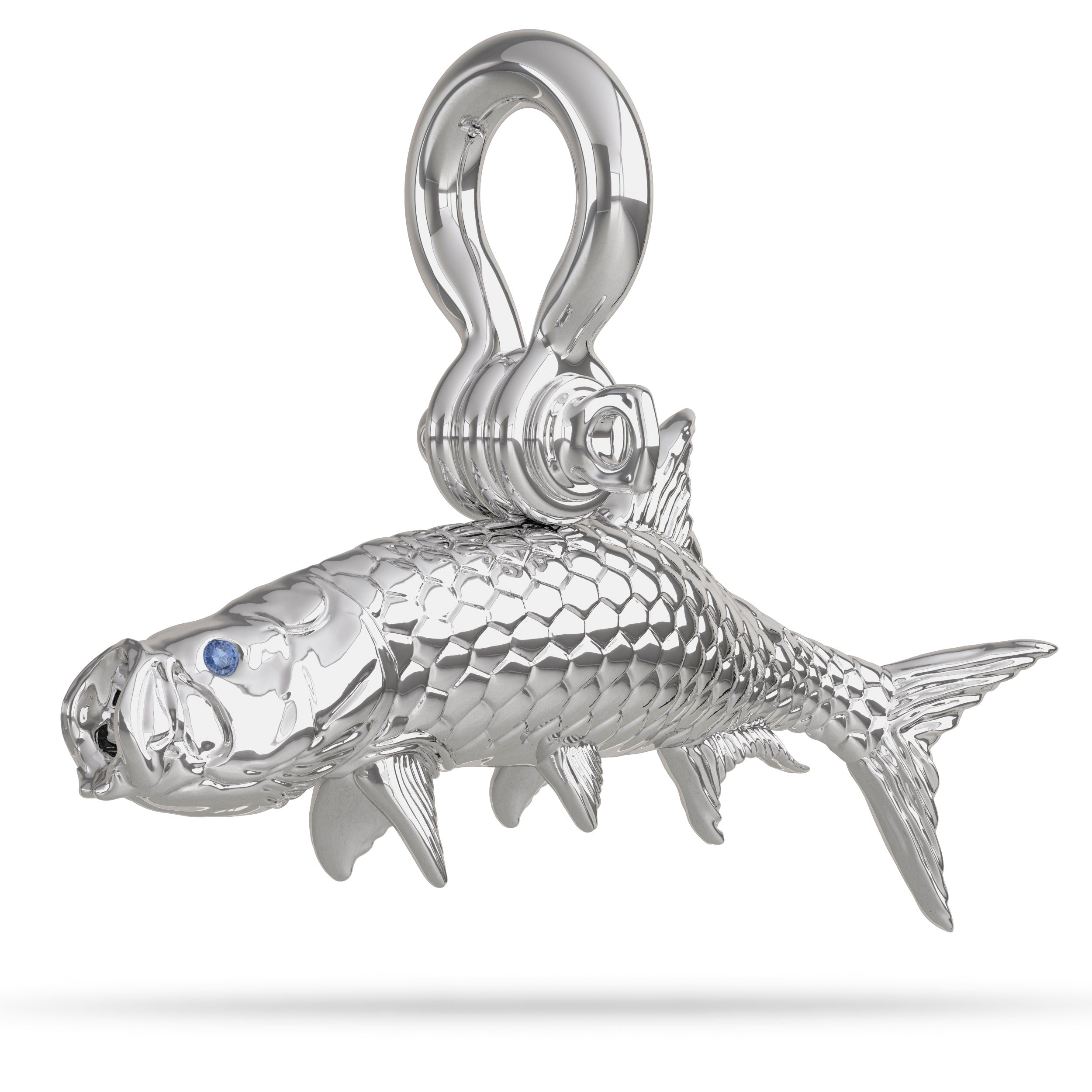 Tarpon Rolling Fish Pendant By Nautical Treasure Jewelry Sterling Silver 