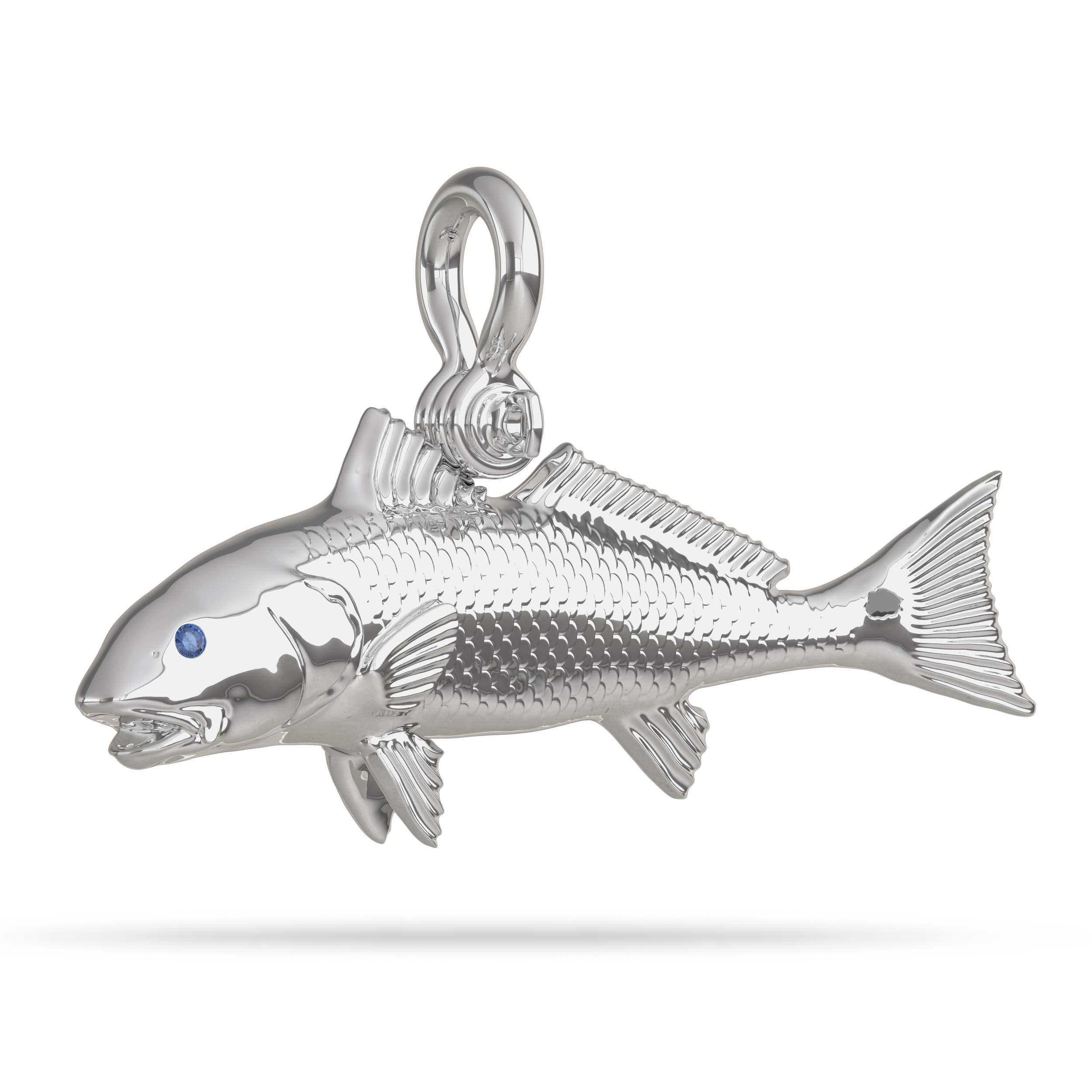 Nautical Treasure Redfish Pendant in Sterling Silver 
