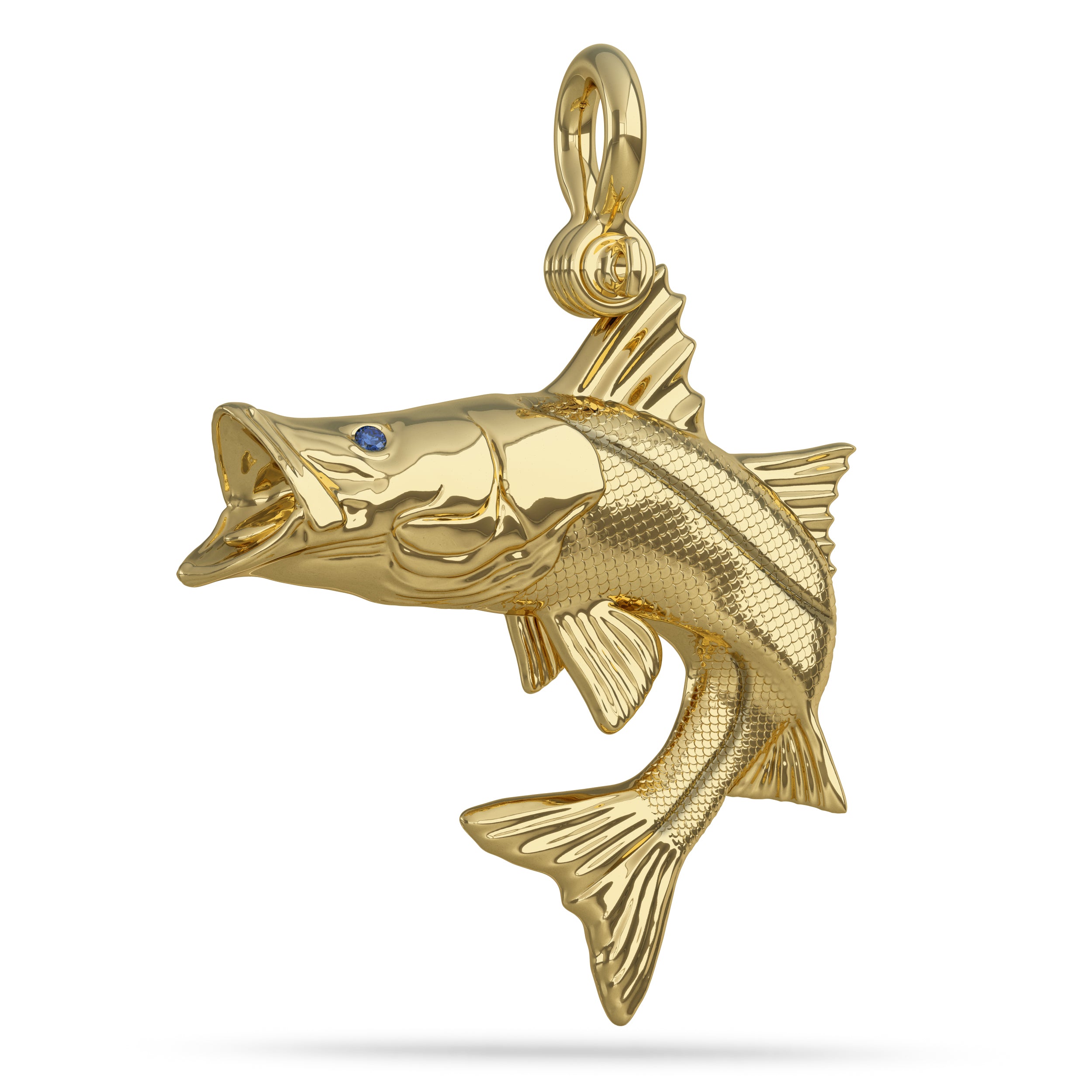Snook In Action Gold Fish Pendant 