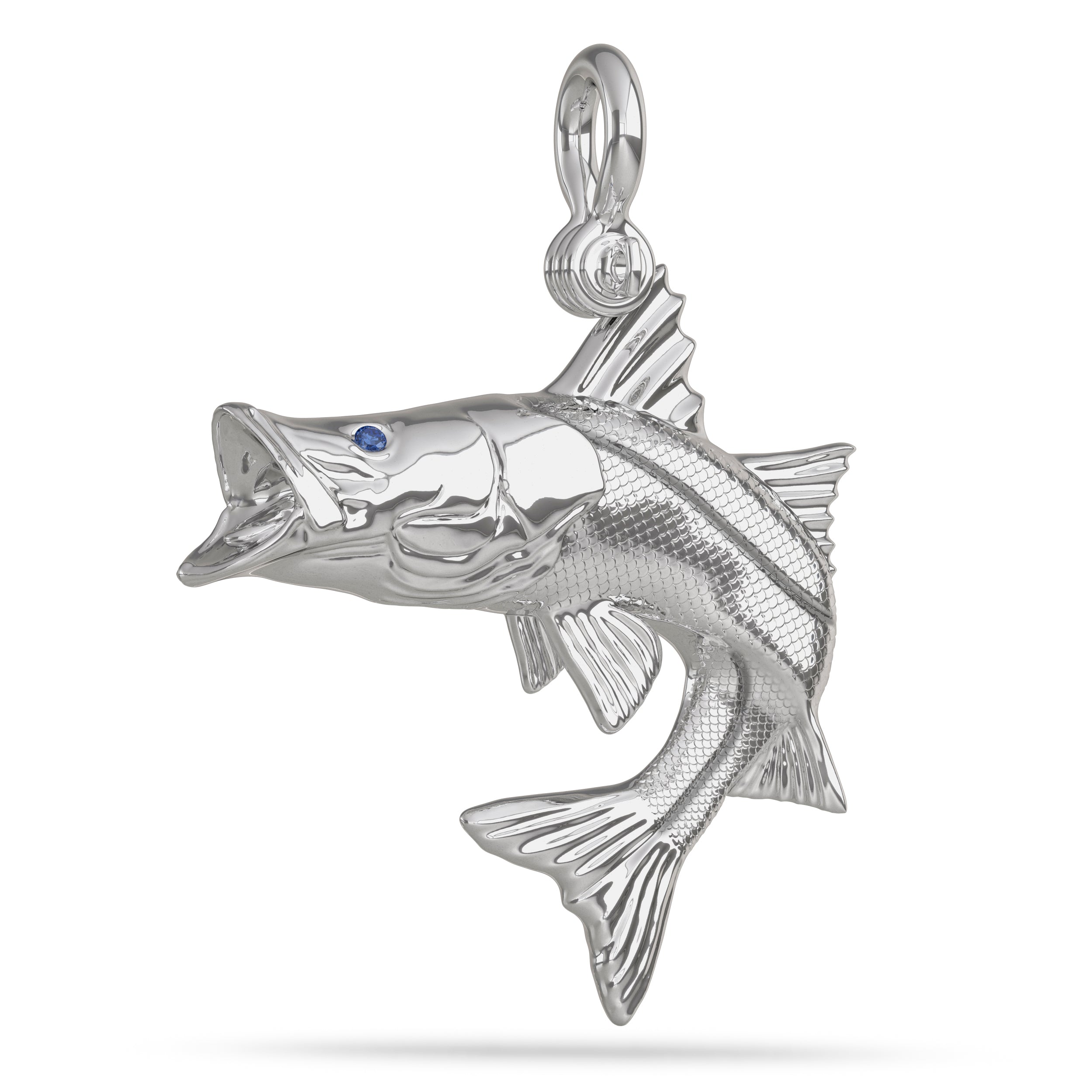 Snook In Action - Silver / Mouth Open / Small (28mm)