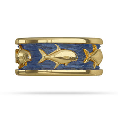 Permit Fish Ring Yellow Gold with Enamel 