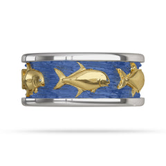 Permit Fish Ring 2 tone Gold with Enamel 