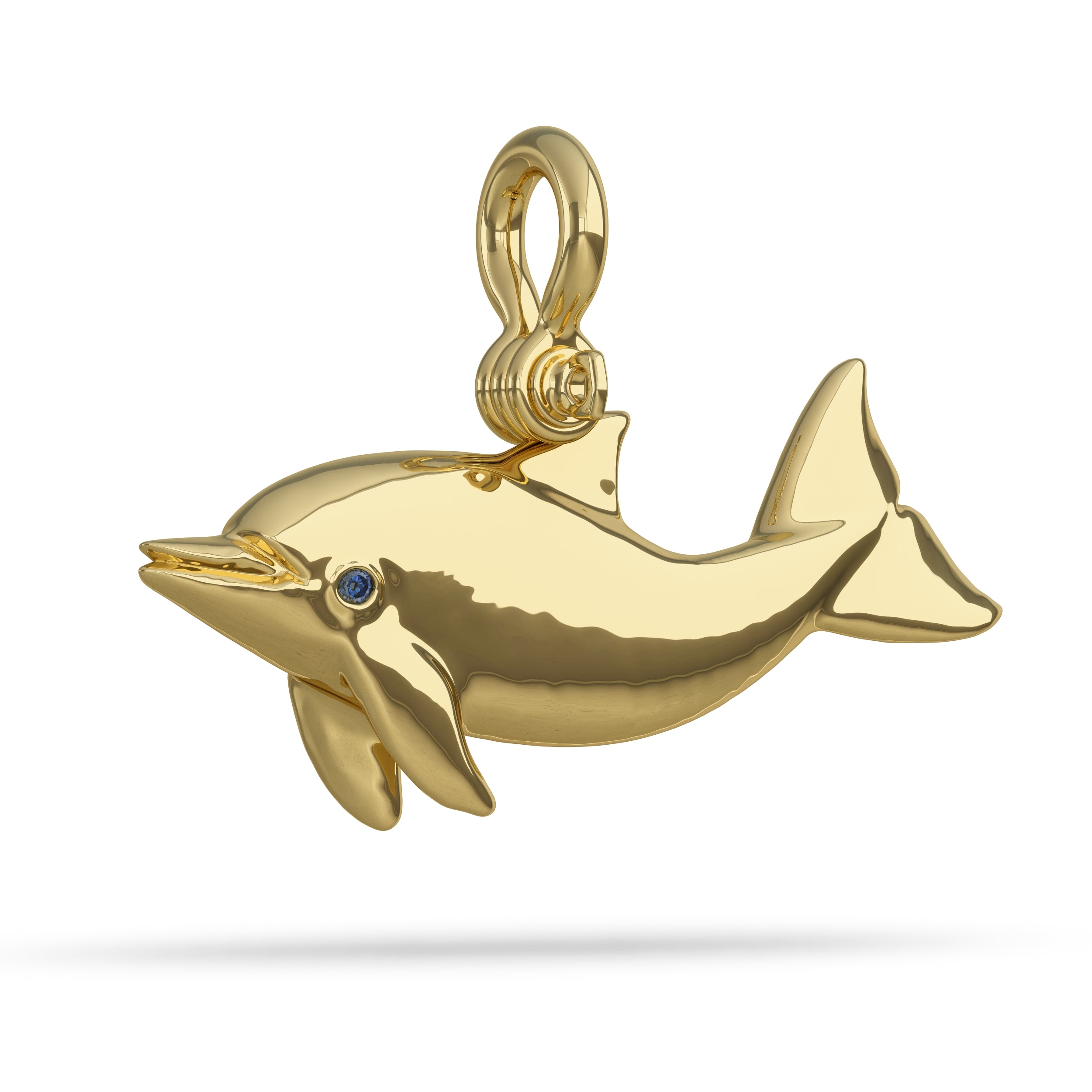 Gold Porpoise Dolphin Pendant 