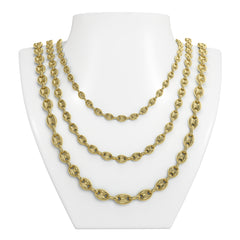 Gold Puff Anchor  Link Chain Gucci Style Sizes 