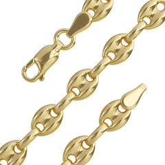 Gold Puff Anchor Link Chain Gucci Style Lobster Clasp