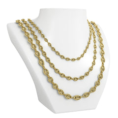 Gold Puff Anchor Link Chain Gucci Style on Bust 