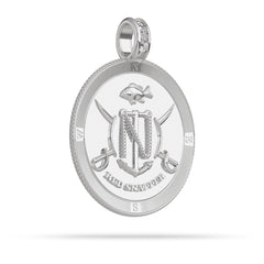 Red Snapper Compass Medallion Pendant Large in Silver by Nautical Treasure Reverse 