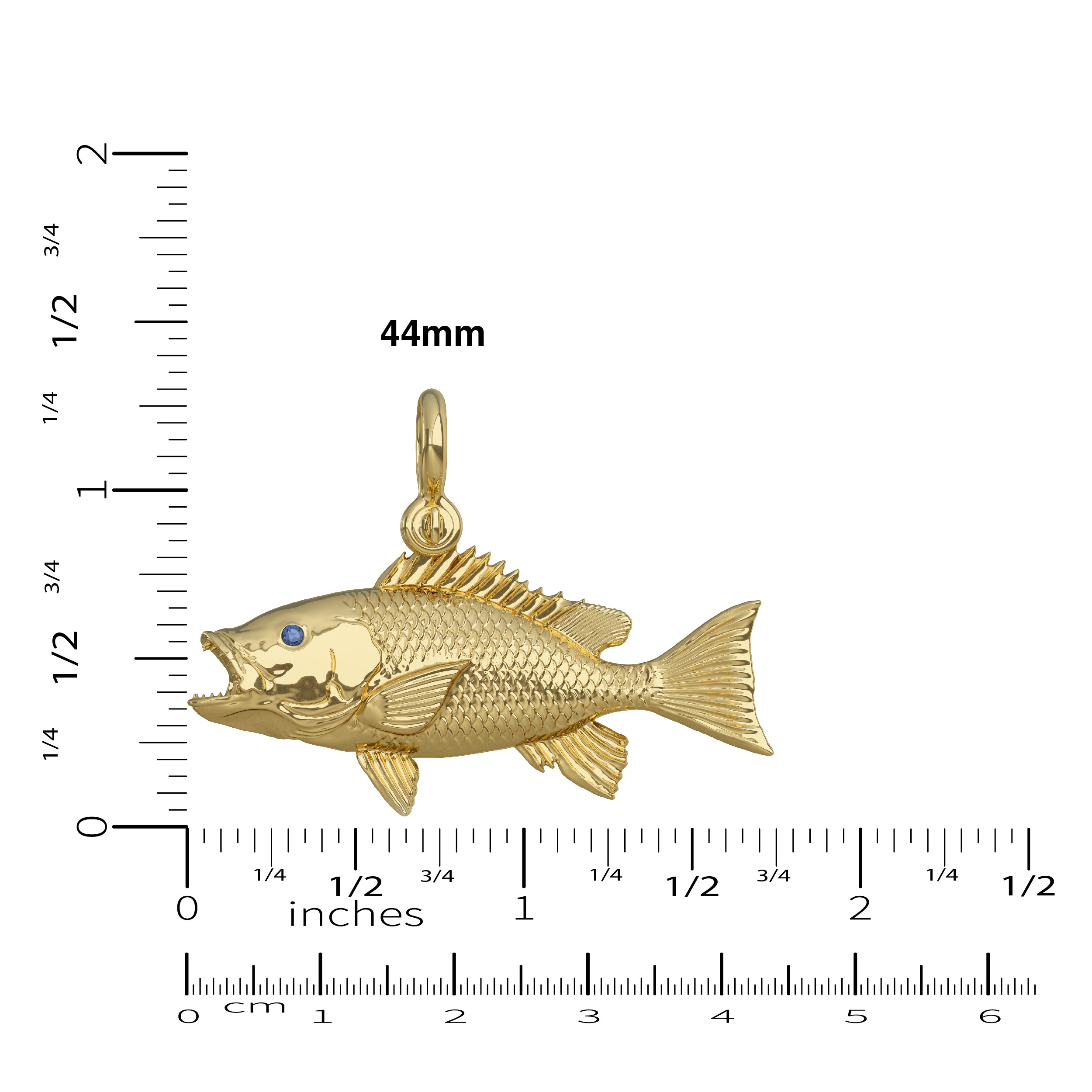 gold red snapper pendant small 14k