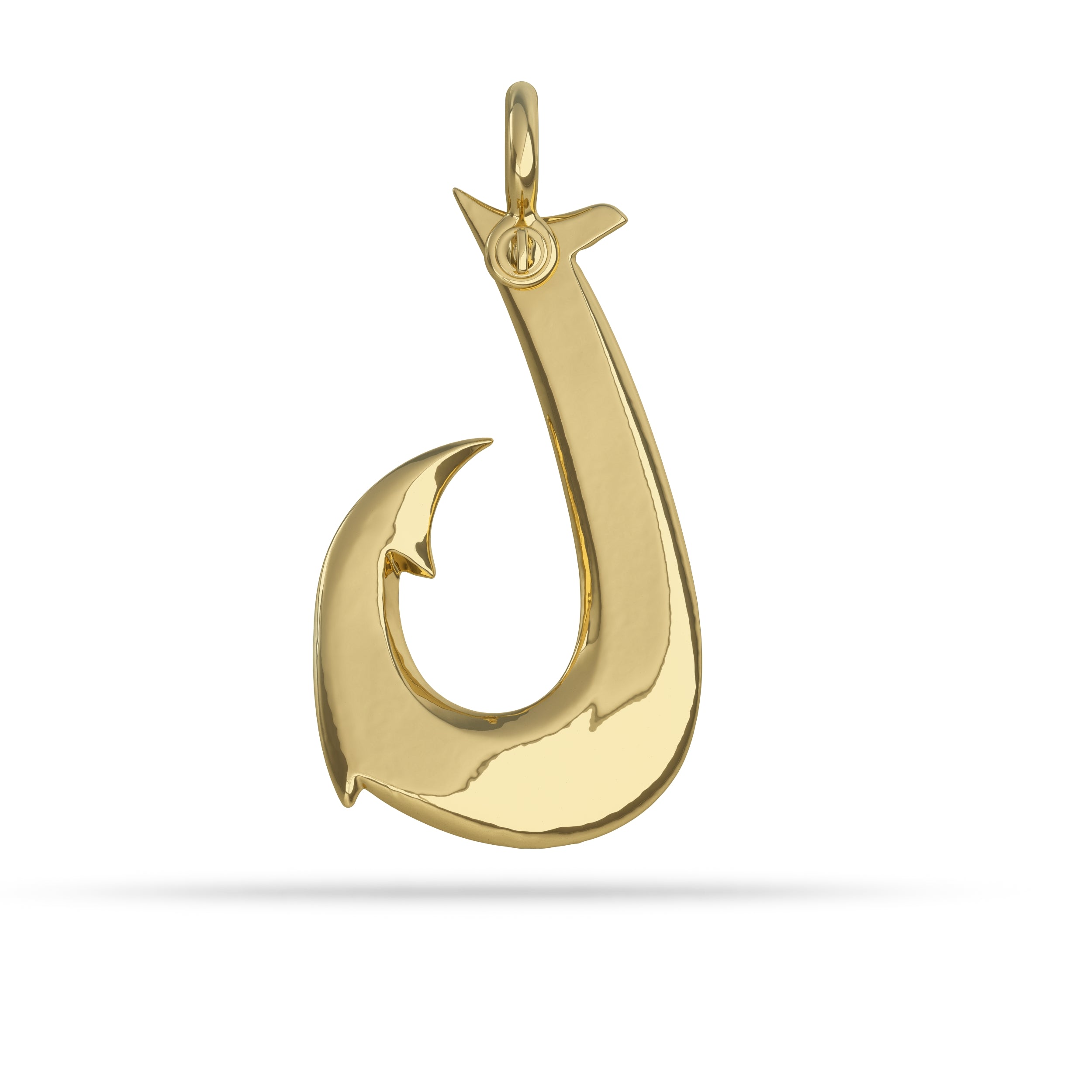 Pendant 14k Gold Gold Hawaiian Fish Hook Pendant 14K Yellow Gold Fish Hook Pendant W/Scroll Pendant 14k Gold Gold Hawaiian Fish Hook Pendant 14K Yellow Gold Fish Hook Pendant W/Scroll