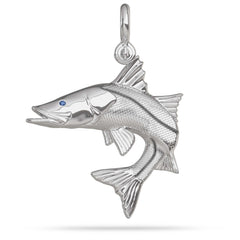 Snook In Action Sterling Silver Pendant