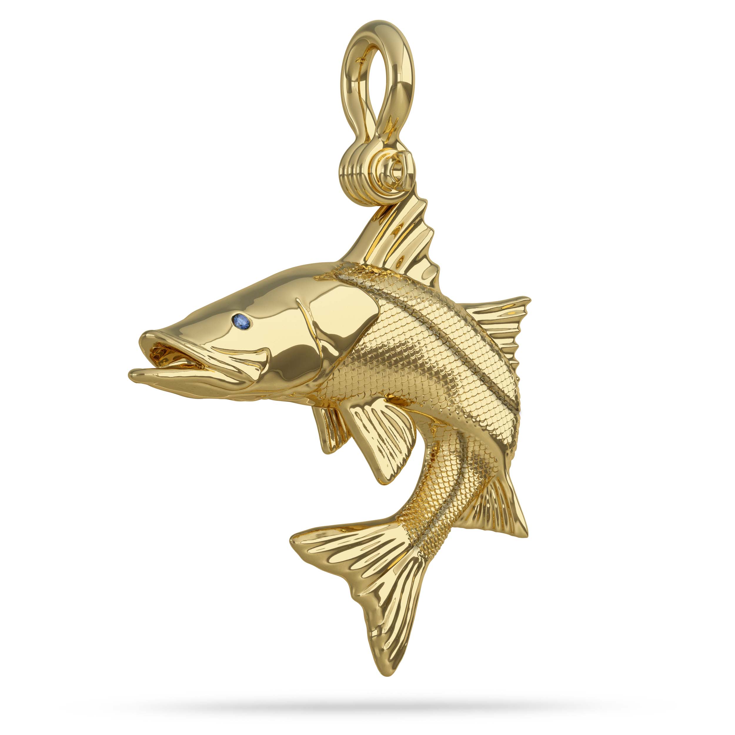 Snook In Action Gold Fish Pendant