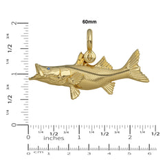 Gold Snook Necklace Pendant Size Chart 