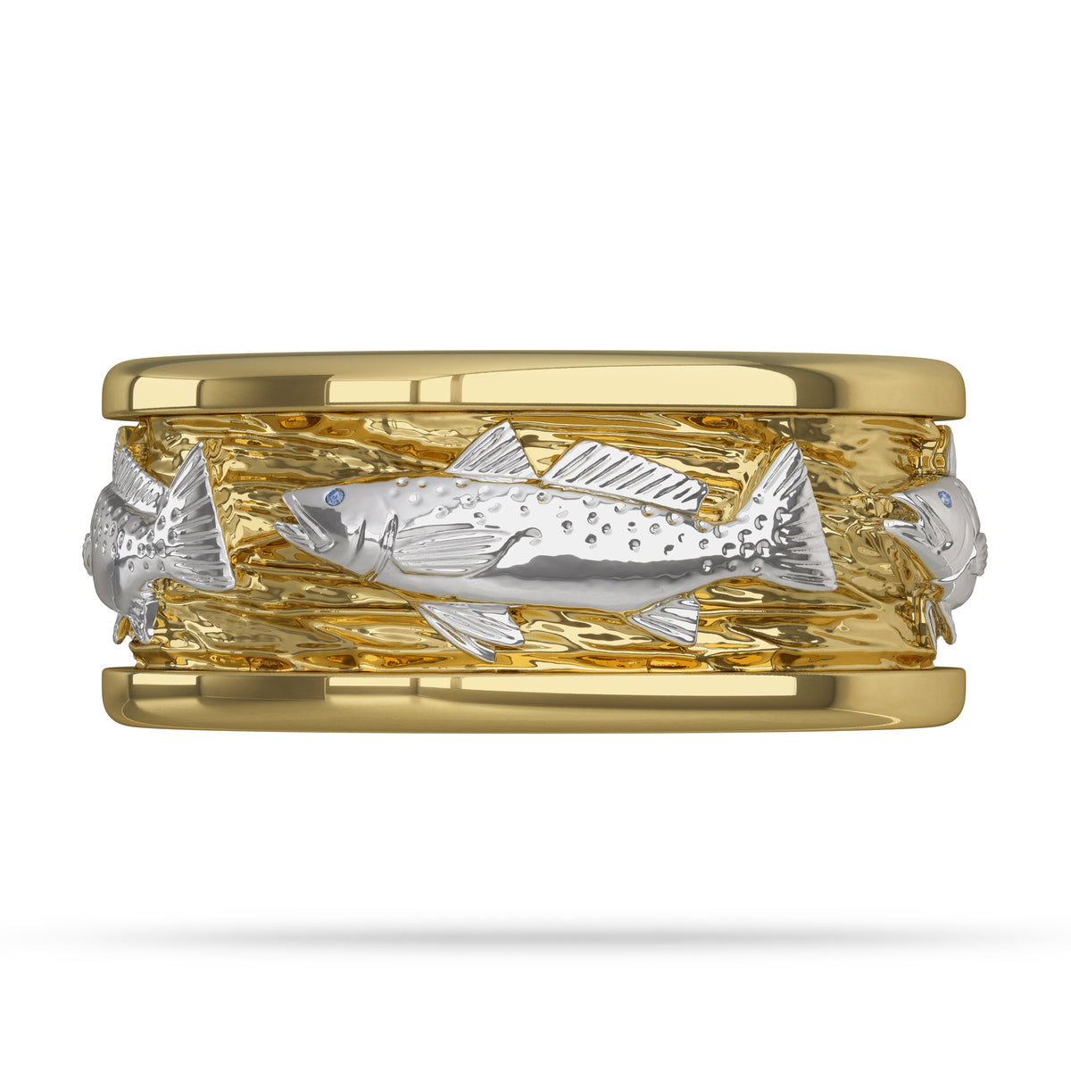 Gold Speckled Sea Trout Fish Ring