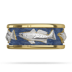 2 Tone Gold Speckled Sea Trout Fish Ring
