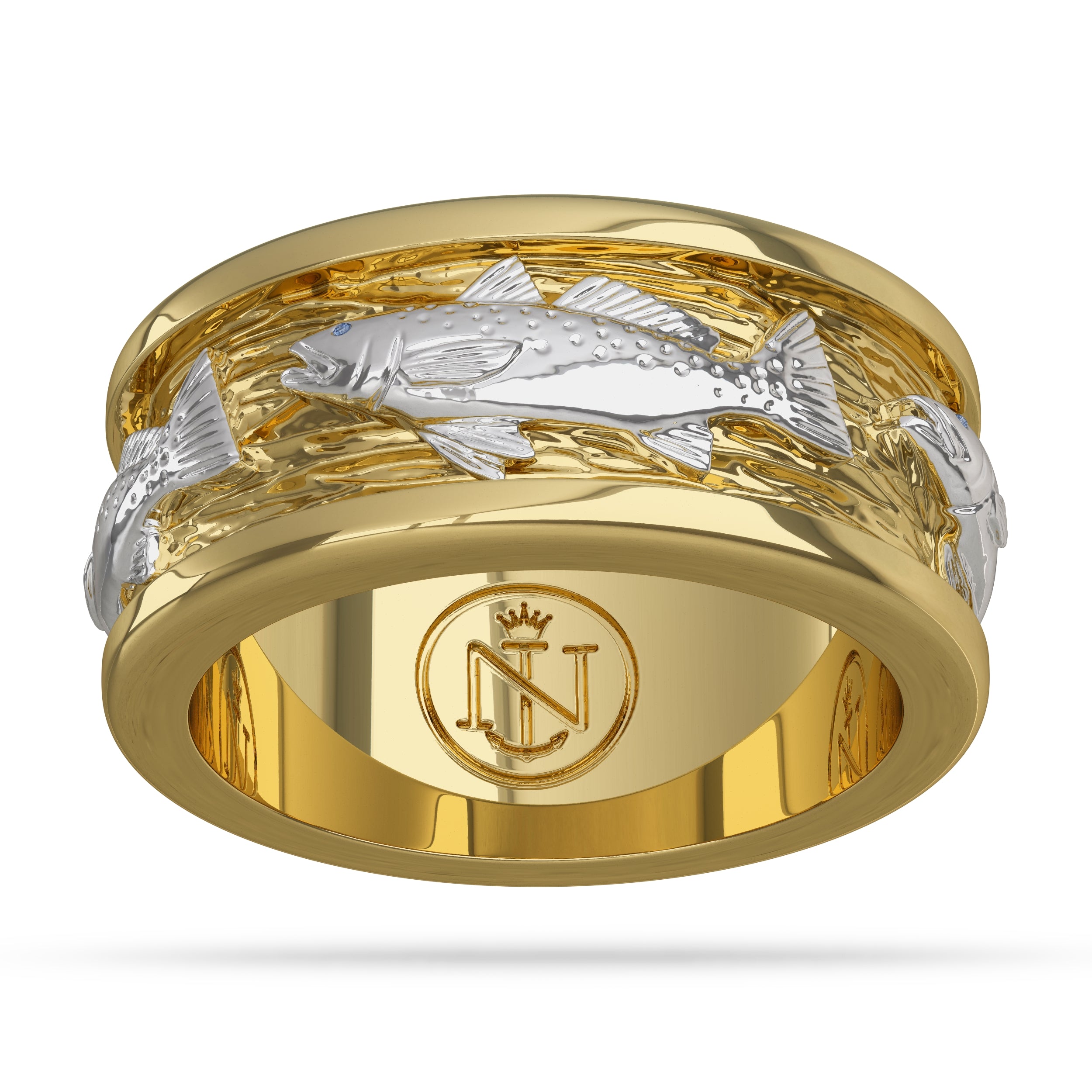 Gold Speckled Trout Wedding band