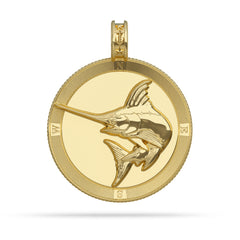 Swordfish Compass Medallion Pendant