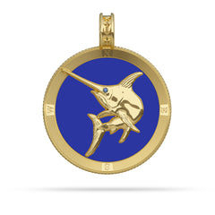 Swordfish II Compass Medallion Pendant