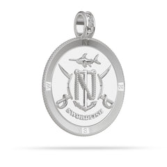  Swordfish Compass Medallion Pendant Large in Silver by Nautical Treasure reverse 
