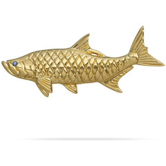 14K Gold Tarpon Fish Pendant By Nautical Treasure Jewelry 