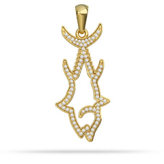 Gold And Diamond Yellowfin Tuna Pendant Silhouette By Nautical Treasure Jewelry 