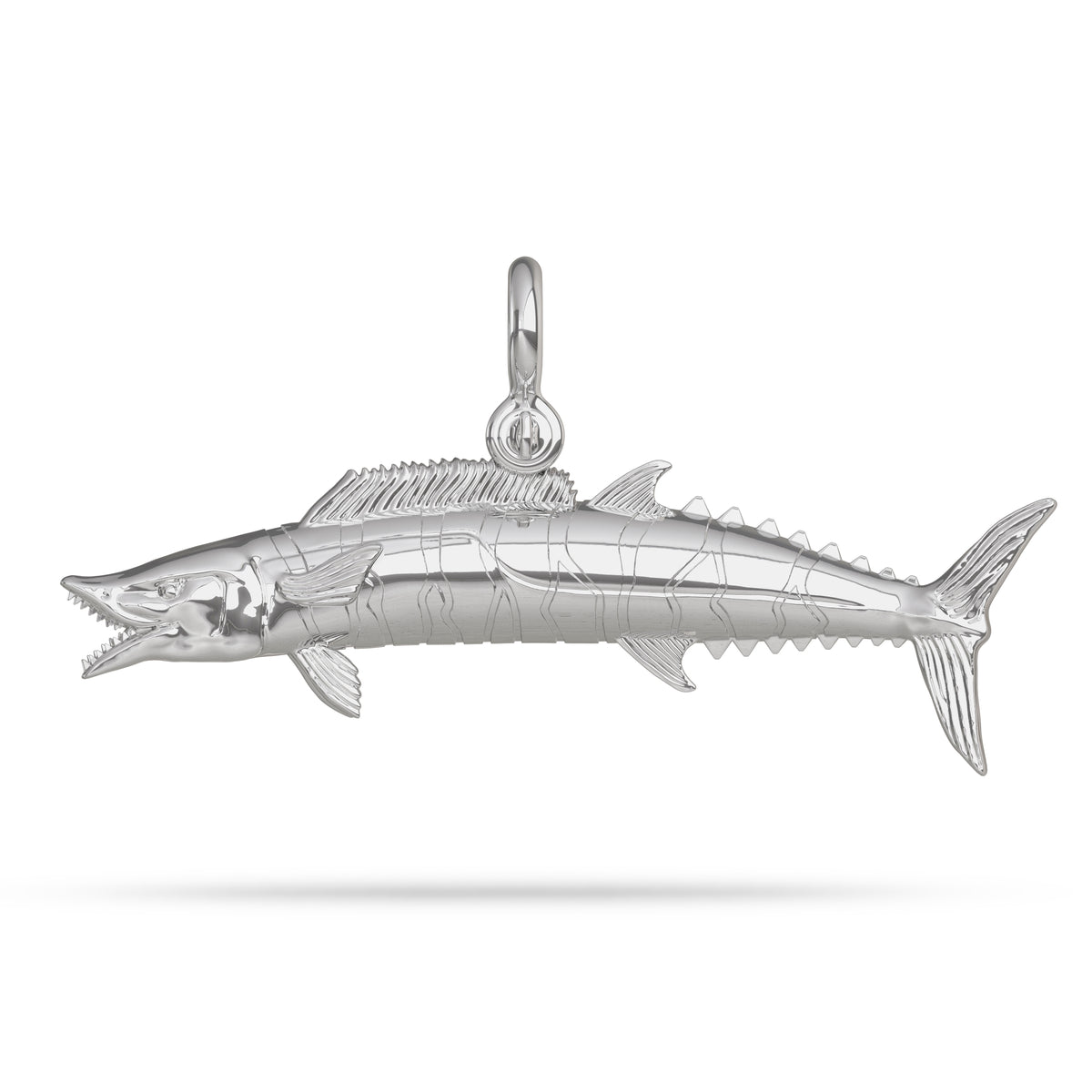 Silver Wahoo Fish With Mariner Shackle Bail Custom Designed By Nautical Treasure Jewelry In The Florida Keys Islamorada