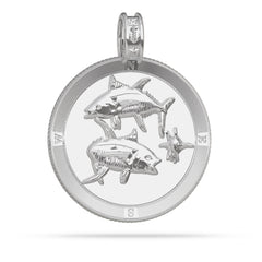 Yellowfin Tuna Compass Medallion II Pendant