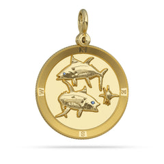 Yellowfin Tuna Compass Medallion II Pendant