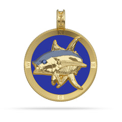 Yellowfin Tuna Compass Medallion Pendant