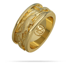 Gold Bonefish Ring with Nautical Treasure Logo 