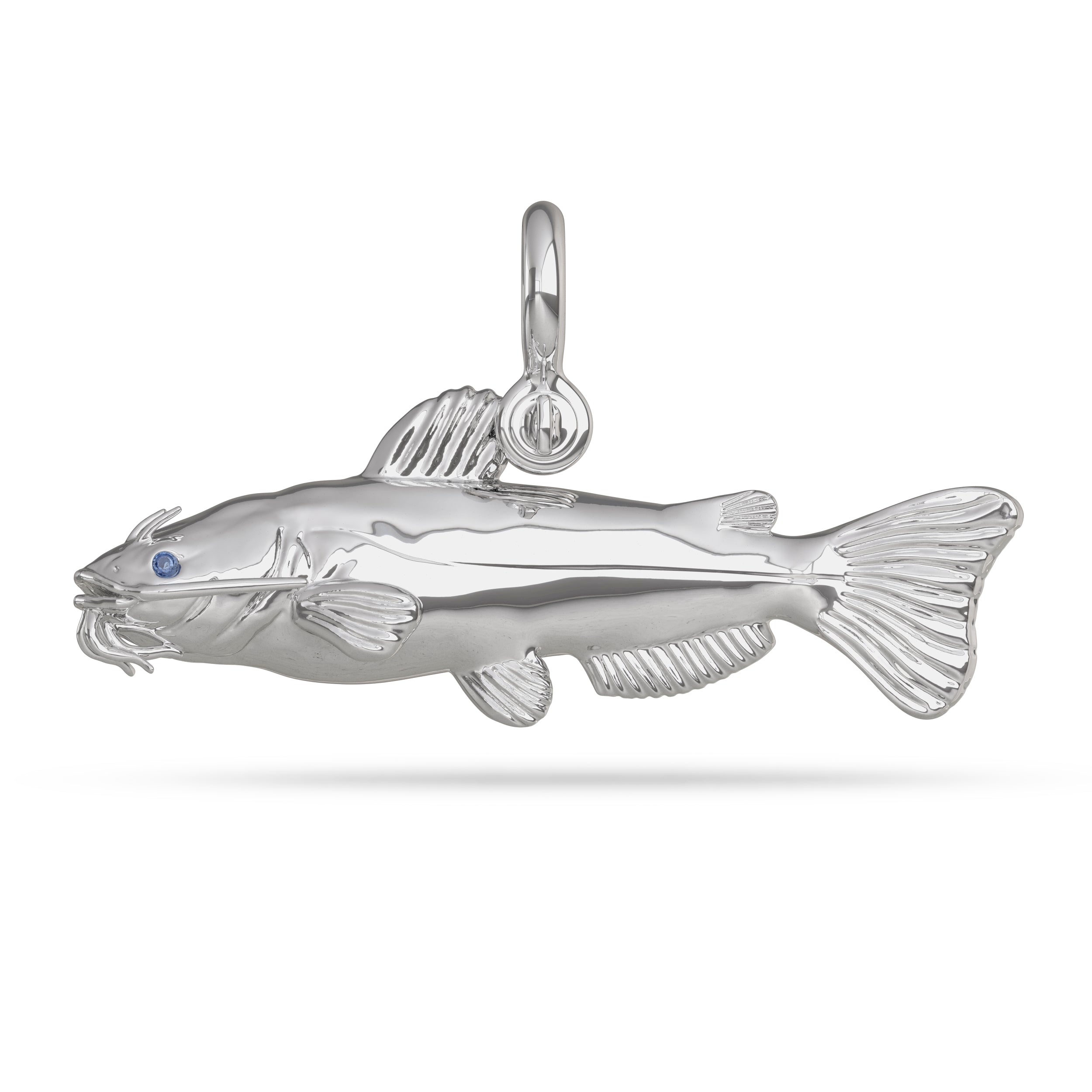 Channel Catfish Pendant - 48mm (Medium) / Sterling Silver