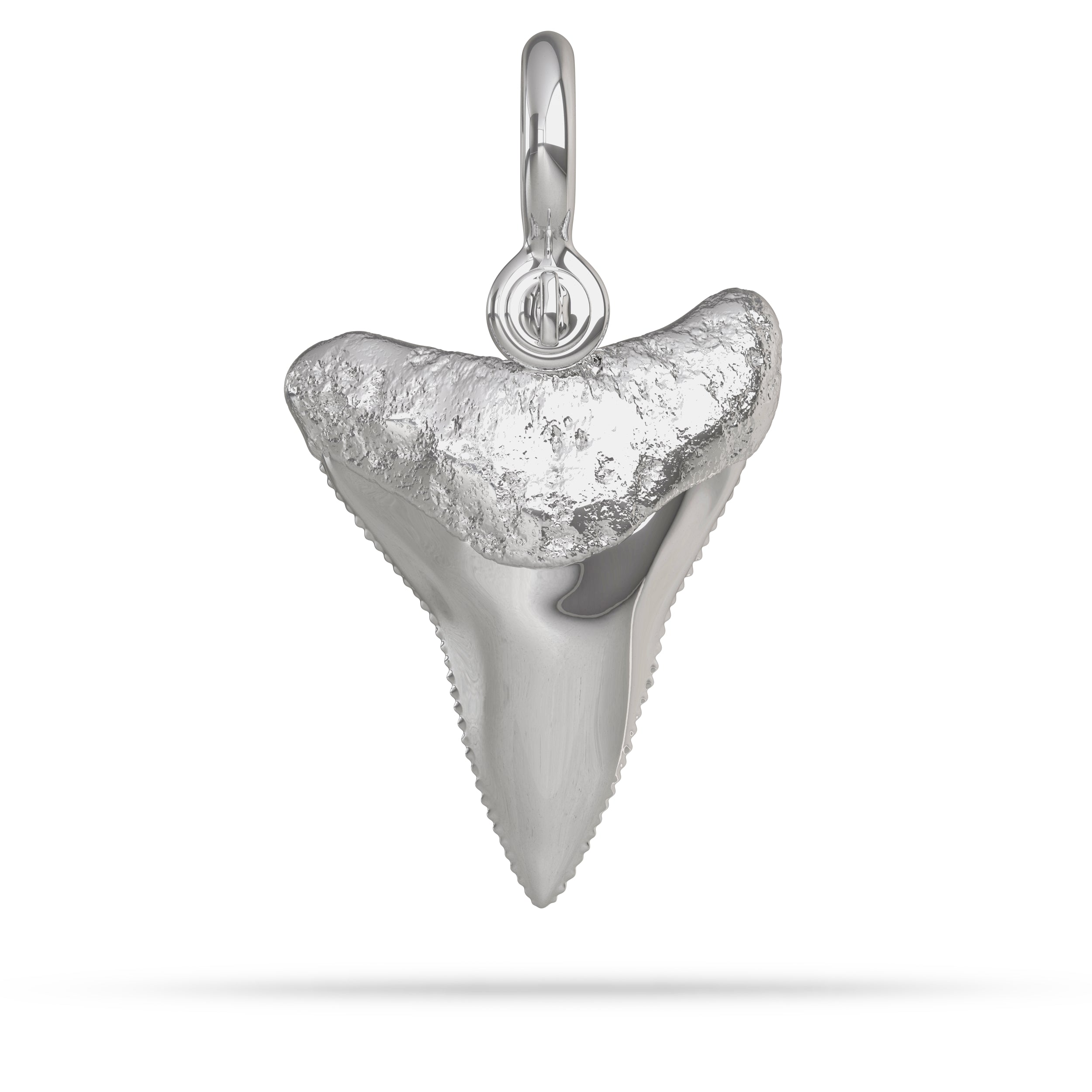 Great White Shark Tooth Pendant I Nautical Treasure Jewelry Sterling Silver / 28mm (Small) / 2D (shelled) by Nautical Treasure Jewelry