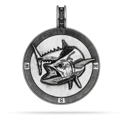 Mackerel "Kingfish" Compass Medallion Pendant