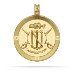 Largemouth Bass Compass Medallion Pendant