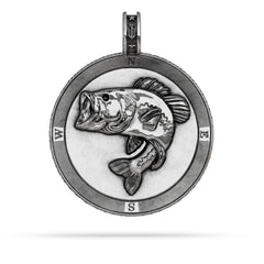 Largemouth Bass Compass Medallion Pendant
