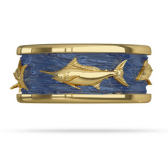 Yellow Gold  with Enamel Marlin Ring Offshore Slam