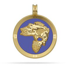Peacock Bass Compass Medallion Pendant