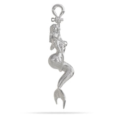 Mermaid Hook Pendant Silver Conch Shell 
