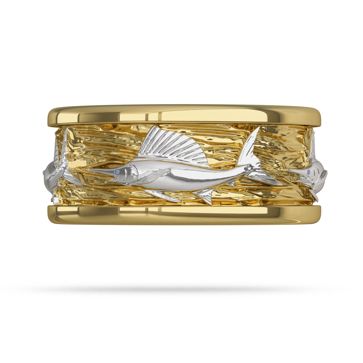 2 tone Gold Sailfish Ring 