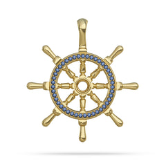 Ship Wheel Pendant (stoned)