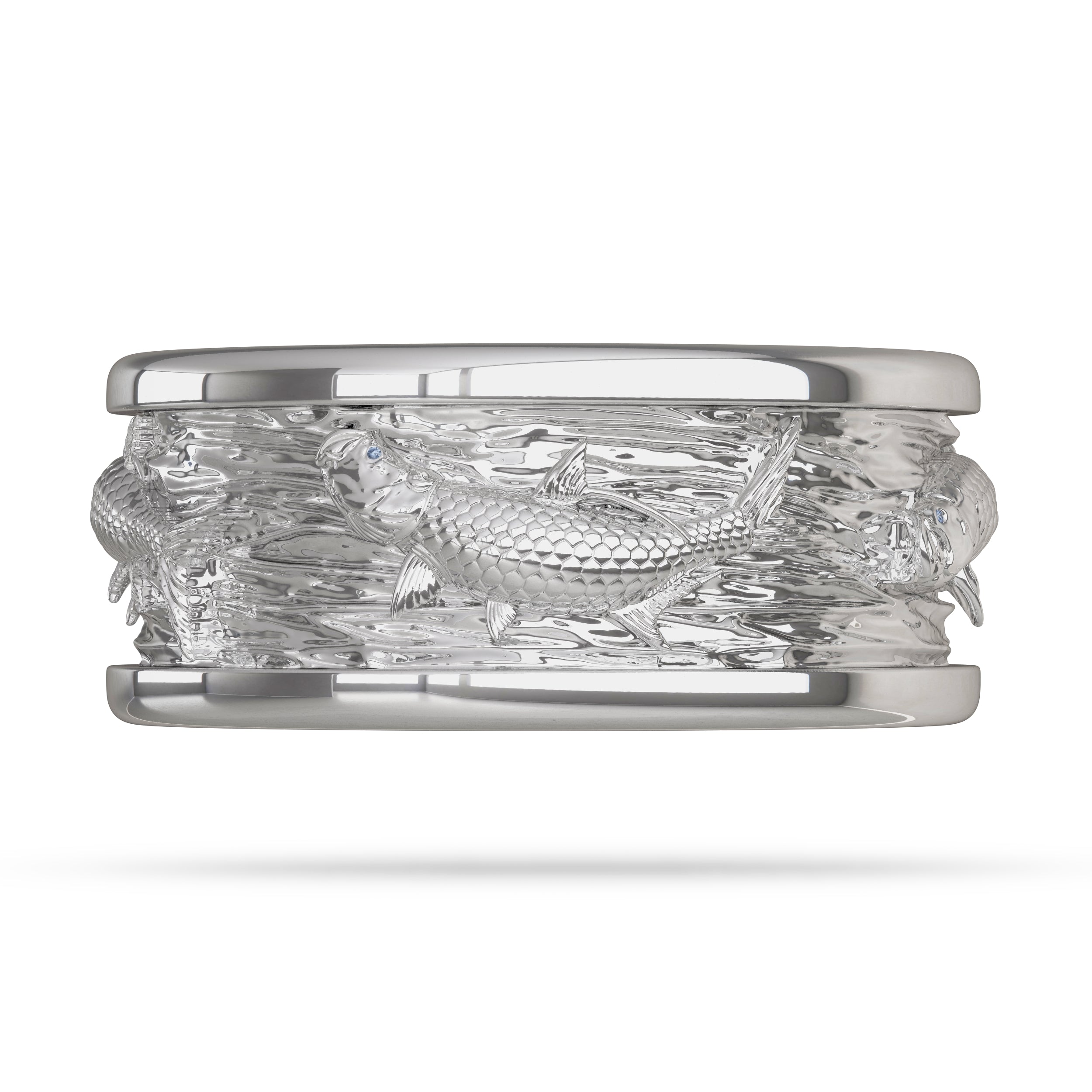 Tarpon Breach and Roll Ring in White Gold