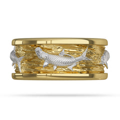 2 tone Gold Tarpon Fisherman Ring 