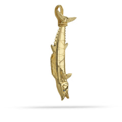 Gold Wahoo Fish Tail Hung  By Nautical Treasure Jewelry