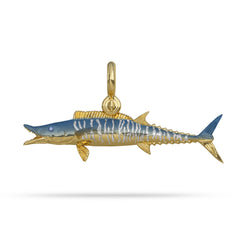 14K Gold Wahoo Fish Pendant with Shackle