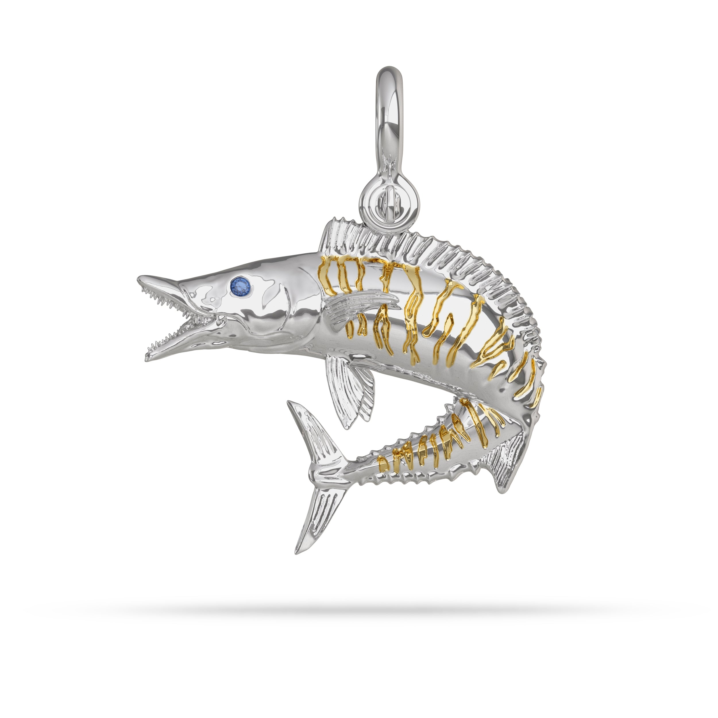 Silver Wahoo Necklace Pendant in Action