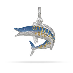 Silver Wahoo Necklace Pendant in Action