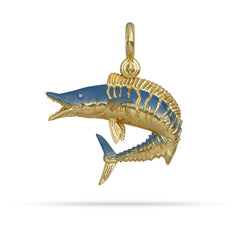 Gold Wahoo Necklace Pendant in Action