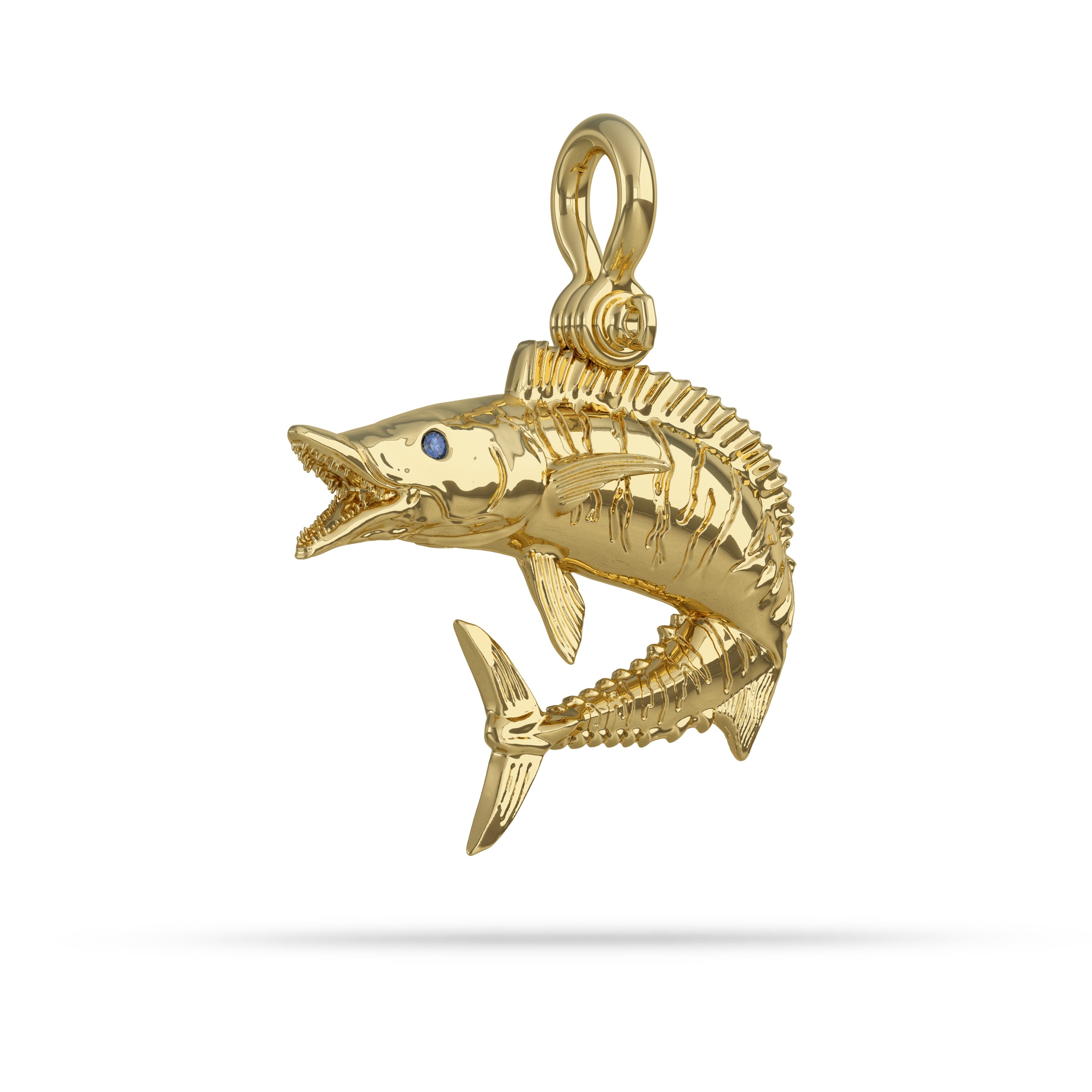 Gold Wahoo Necklace Pendant in Action 