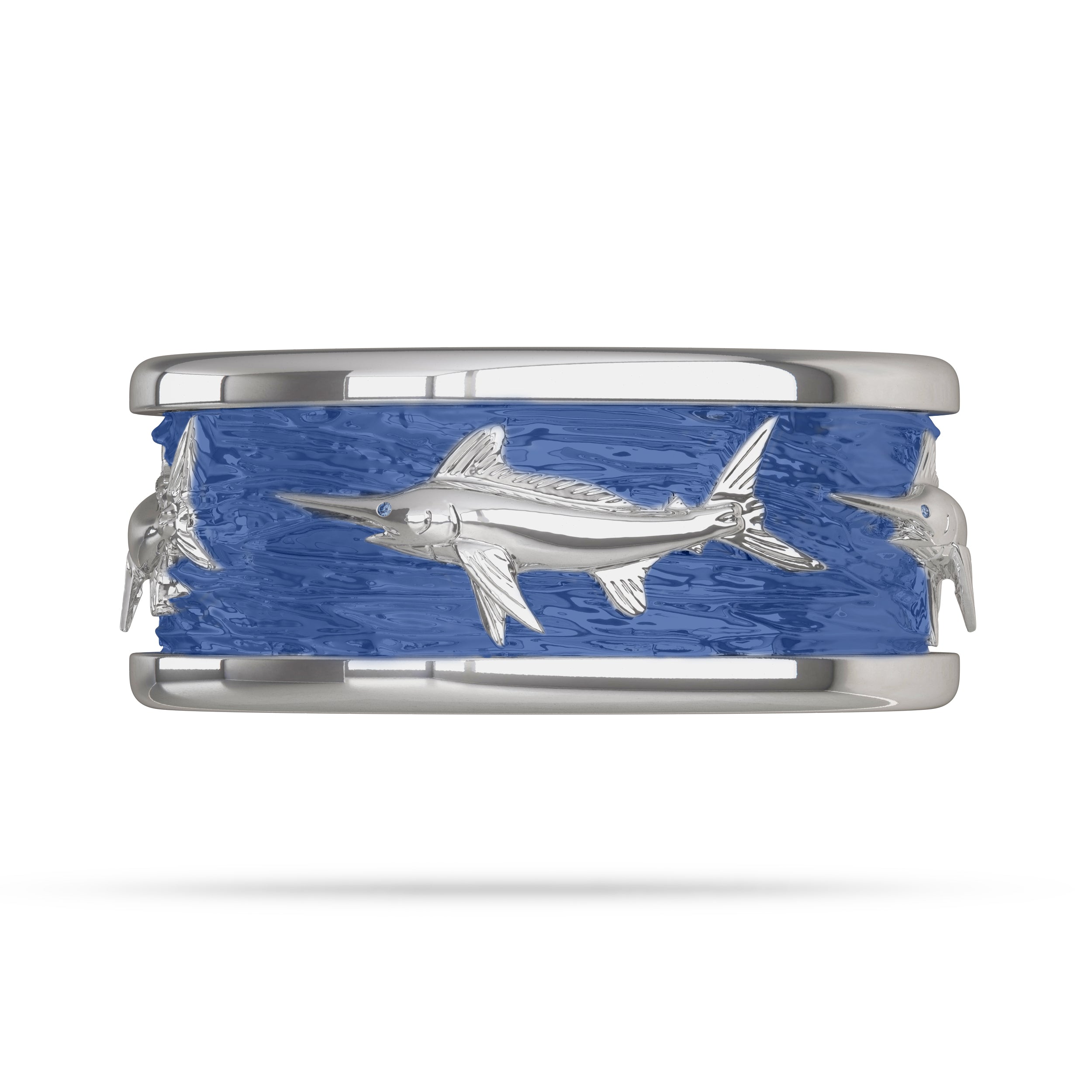 White Marlin Ring in White Gold with Enamel 