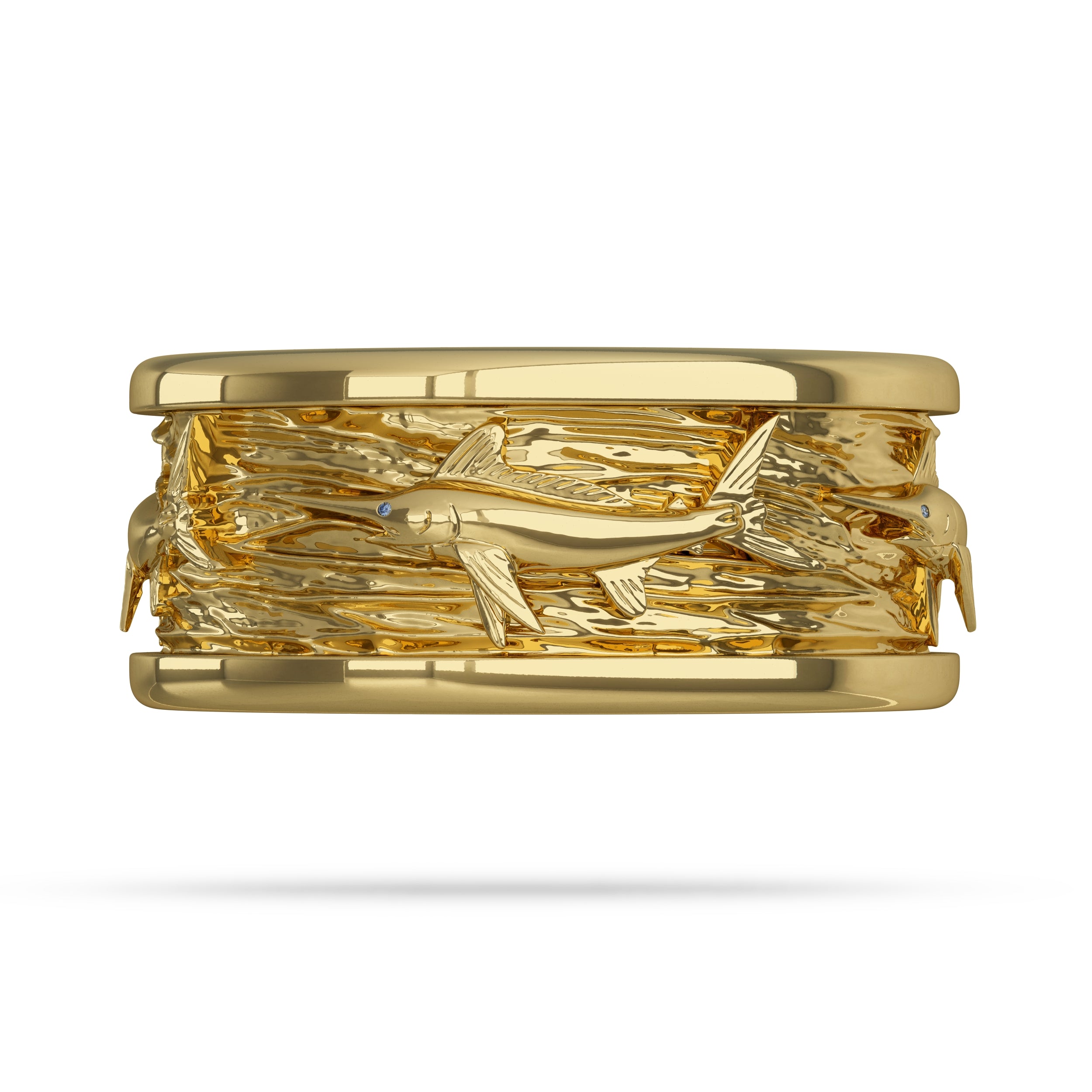 Yellow Gold White Marlin Ring 